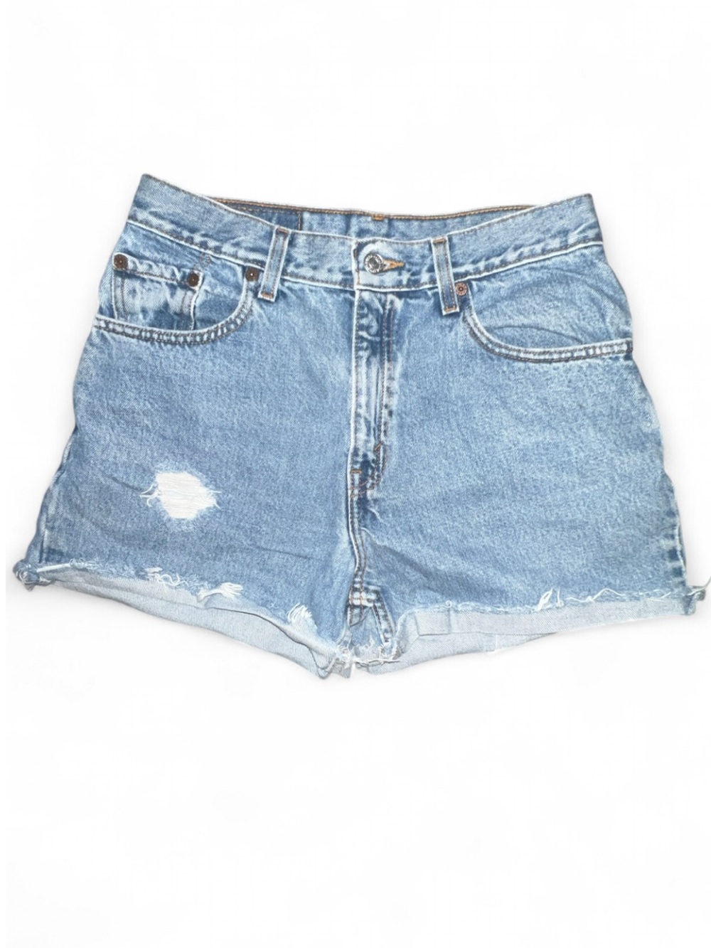 Levi's Blue Distressed Denim Cutoff Shorts